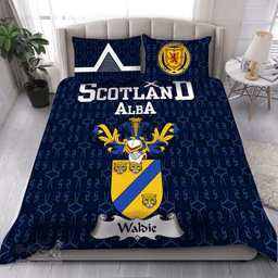 Scottish Waldie Family Crest Tartan Bedding Set Scottish Home Duvet Covers 1991 Style