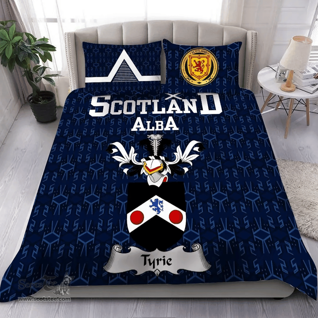 Scottish Tyrie Family Crest Tartan Bedding Set Scottish Home Duvet Covers 1991 Style