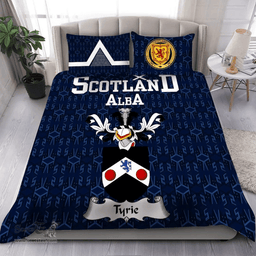 Scottish Tyrie Family Crest Tartan Bedding Set Scottish Home Duvet Covers 1991 Style