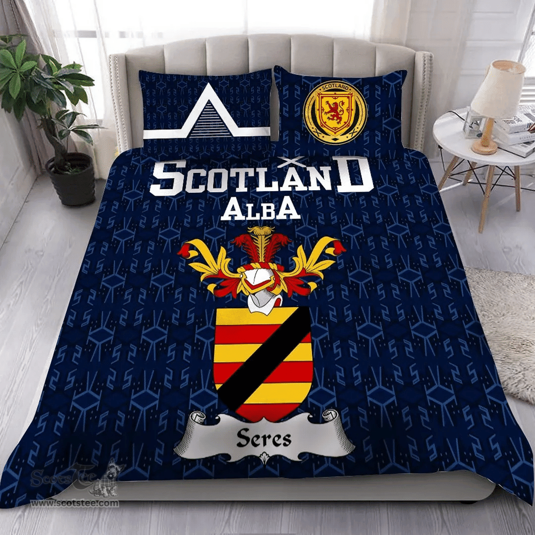 Scottish Seres Family Crest Tartan Bedding Set Scottish Home Duvet Covers 1991 Style