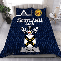 Scottish Welsh Family Crest Tartan Bedding Set Scottish Home Duvet Covers 1991 Style