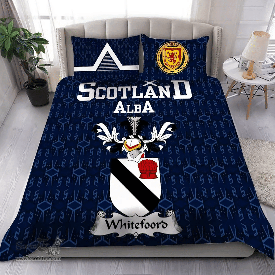 Scottish Whitefoord Family Crest Tartan Bedding Set Scottish Home Duvet Covers 1991 Style