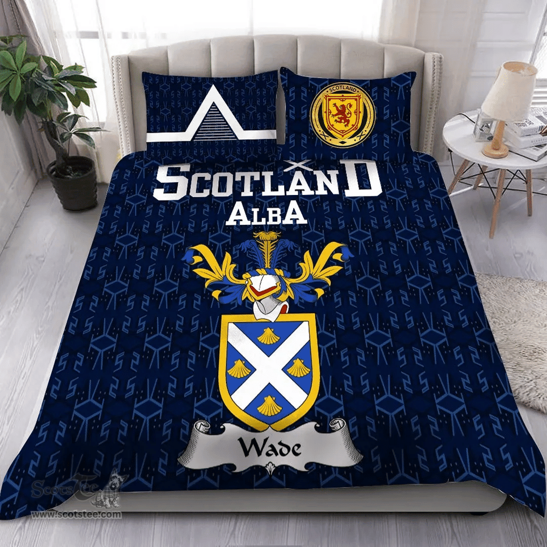 Scottish Wade Family Crest Tartan Bedding Set Scottish Home Duvet Covers 1991 Style