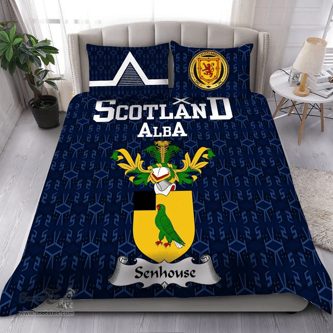Scottish Senhouse Family Crest Tartan Bedding Set Scottish Home Duvet Covers 1991 Style