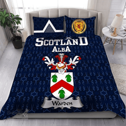 Scottish Warden Family Crest Tartan Bedding Set Scottish Home Duvet Covers 1991 Style
