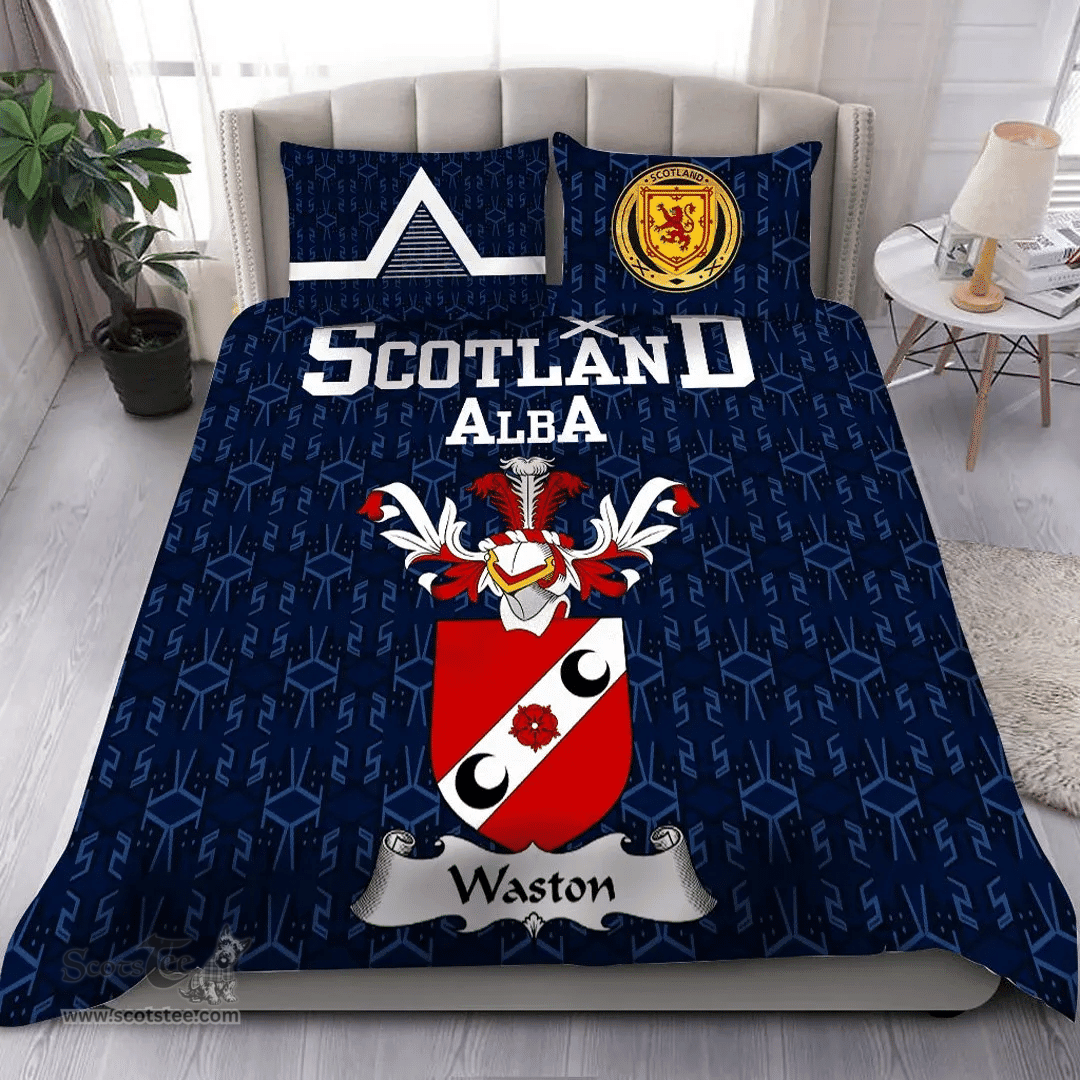 Scottish Waston Family Crest Tartan Bedding Set Scottish Home Duvet Covers 1991 Style