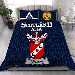 Scottish Waston Family Crest Tartan Bedding Set Scottish Home Duvet Covers 1991 Style