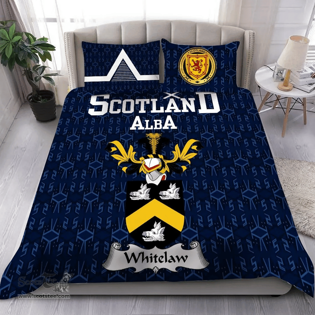 Scottish Whitelaw Family Crest Tartan Bedding Set Scottish Home Duvet Covers 1991 Style