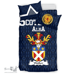 Scottish Walker Family Crest Tartan Bedding Set Scottish Home Duvet Covers 1991 Style