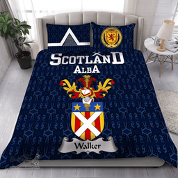 Scottish Walker Family Crest Tartan Bedding Set Scottish Home Duvet Covers 1991 Style