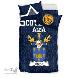 Scottish Storie Family Crest Tartan Bedding Set Scottish Home Duvet Covers 1991 Style