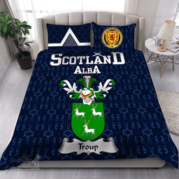 Scottish Troup Family Crest Tartan Bedding Set Scottish Home Duvet Covers 1991 Style