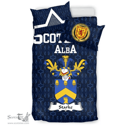 Scottish Starke Family Crest Tartan Bedding Set Scottish Home Duvet Covers 1991 Style