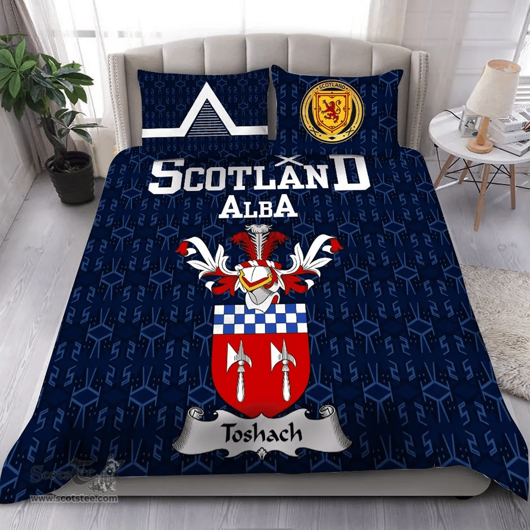 Scottish Toshach Family Crest Tartan Bedding Set Scottish Home Duvet Covers 1991 Style