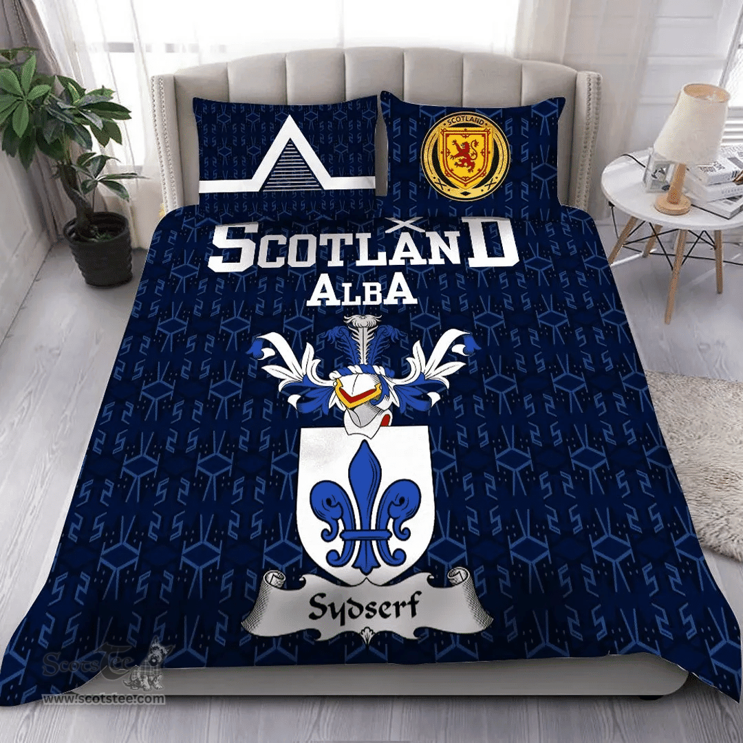 Scottish Sydserf Family Crest Tartan Bedding Set Scottish Home Duvet Covers 1991 Style