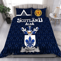 Scottish Sydserf Family Crest Tartan Bedding Set Scottish Home Duvet Covers 1991 Style