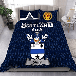 Scottish Sharp Family Crest Tartan Bedding Set Scottish Home Duvet Covers 1991 Style
