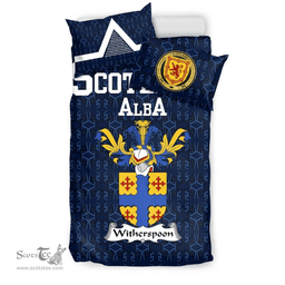 Scottish Witherspoon Family Crest Tartan Bedding Set Scottish Home Duvet Covers 1991 Style