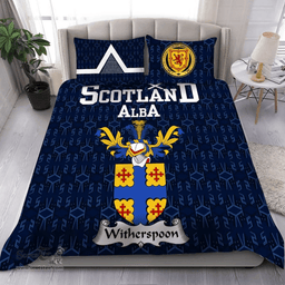 Scottish Witherspoon Family Crest Tartan Bedding Set Scottish Home Duvet Covers 1991 Style