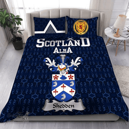 Scottish Shedden Family Crest Tartan Bedding Set Scottish Home Duvet Covers 1991 Style