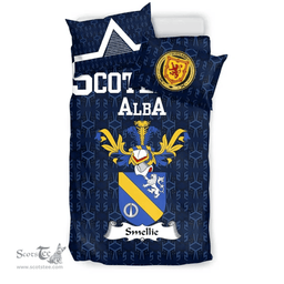 Scottish Smellie Family Crest Tartan Bedding Set Scottish Home Duvet Covers 1991 Style