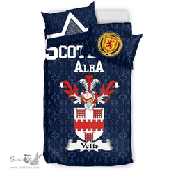 Scottish Yetts Family Crest Tartan Bedding Set Scottish Home Duvet Covers 1991 Style