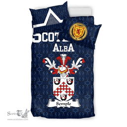 Scottish Semple Family Crest Tartan Bedding Set Scottish Home Duvet Covers 1991 Style