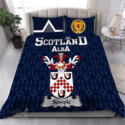 Scottish Semple Family Crest Tartan Bedding Set Scottish Home Duvet Covers 1991 Style