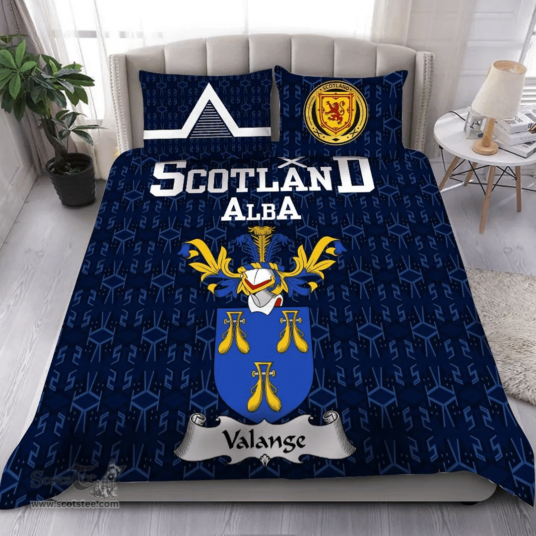 Scottish Valange Family Crest Tartan Bedding Set Scottish Home Duvet Covers 1991 Style
