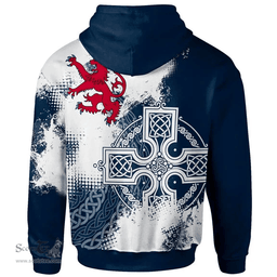 Scottish Cranstoun or Cranston Clan Tartan Hoodie Scottish Celtic Cross Hoodie