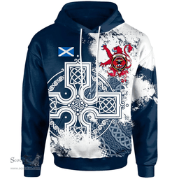 Scottish MacLeod Scottish Family Crest Clan Tartan Hoodie Scottish Celtic Cross Hoodie