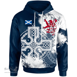 Scottish Millar Clan Tartan Hoodie Scottish Celtic Cross Hoodie