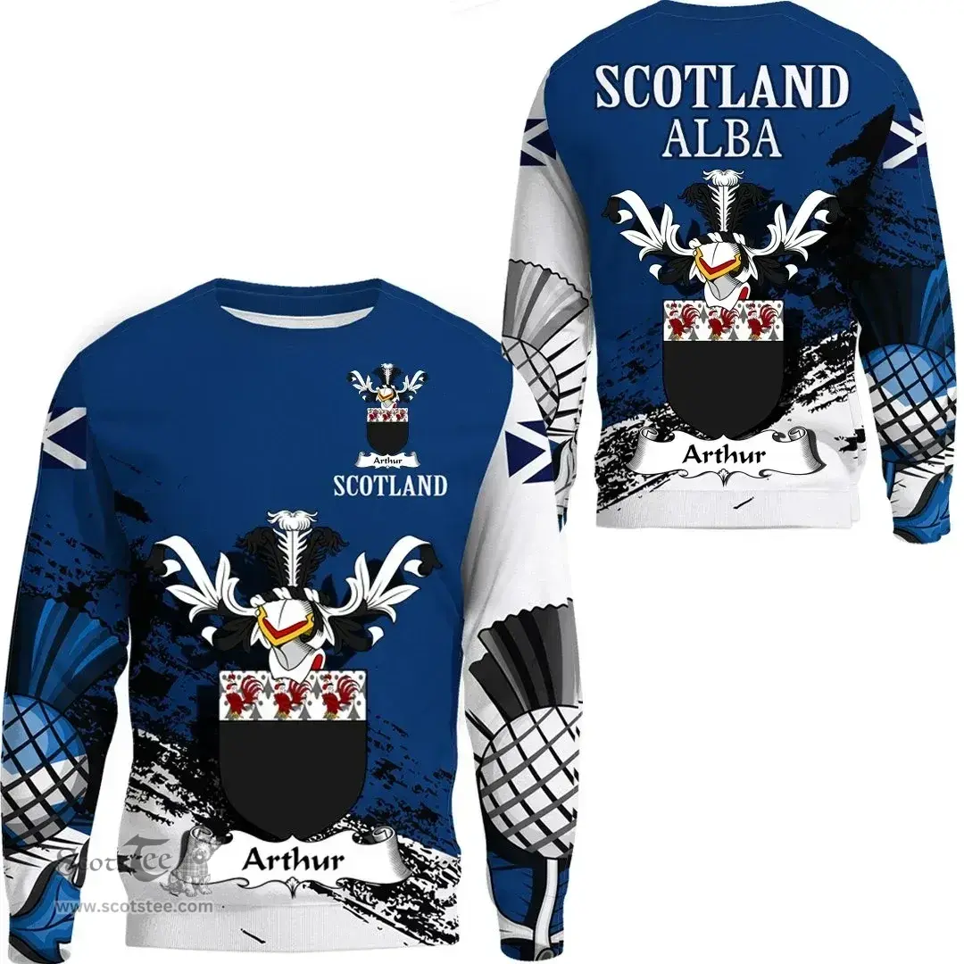Scottish Arthur Clan Scottish Family Crest Scotland Alba Thistle Sweatshirt