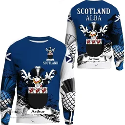 Scottish Arthur Clan Scottish Family Crest Scotland Alba Thistle Sweatshirt