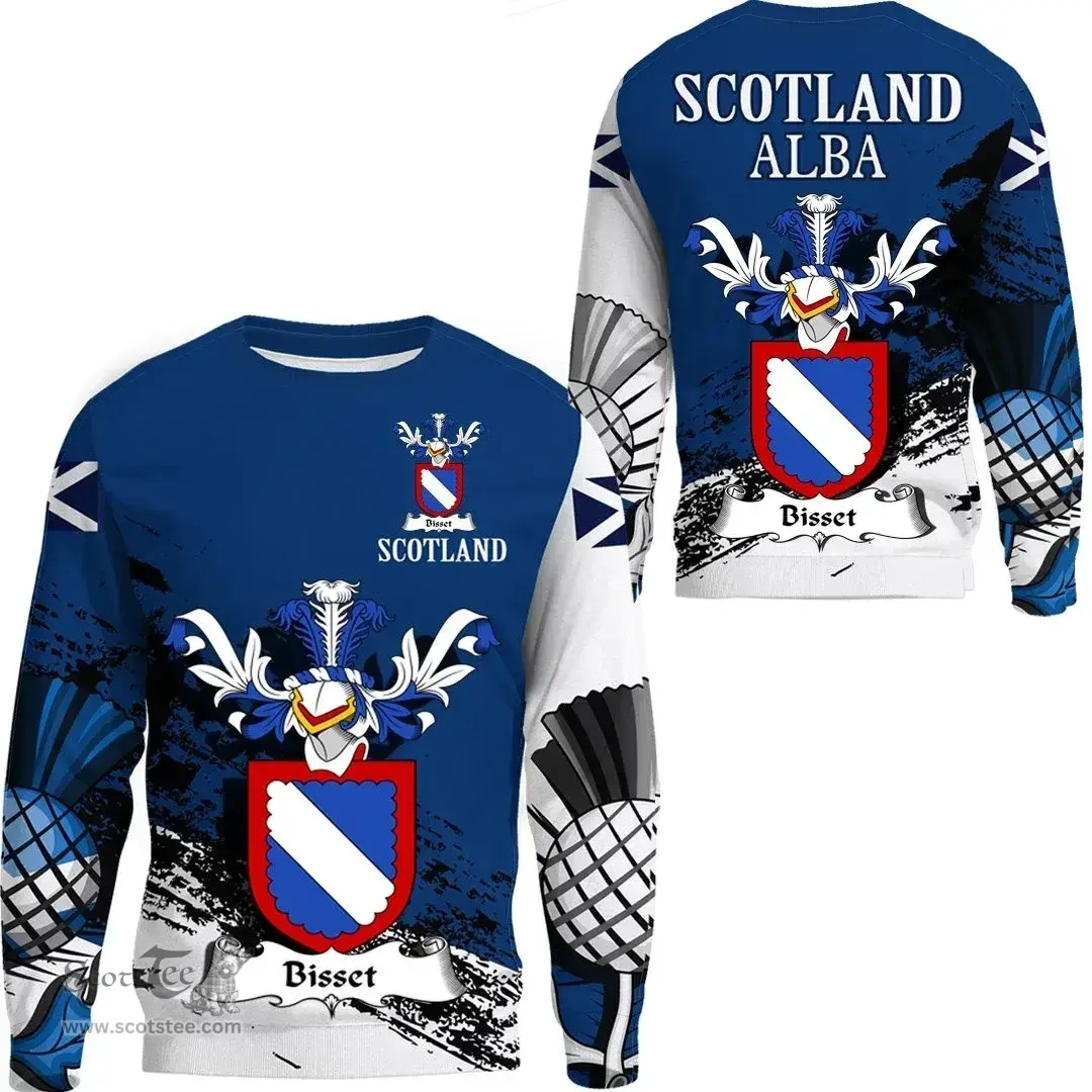 Scottish Bisset Clan Scottish Family Crest Scotland Alba Thistle Sweatshirt