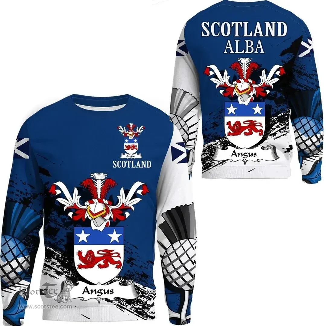 Scottish Angus Clan Scottish Family Crest Scotland Alba Thistle Sweatshirt