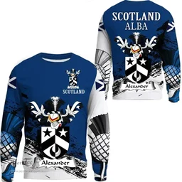 Scottish Alexander Clan Scottish Family Crest Scotland Alba Thistle Sweatshirt