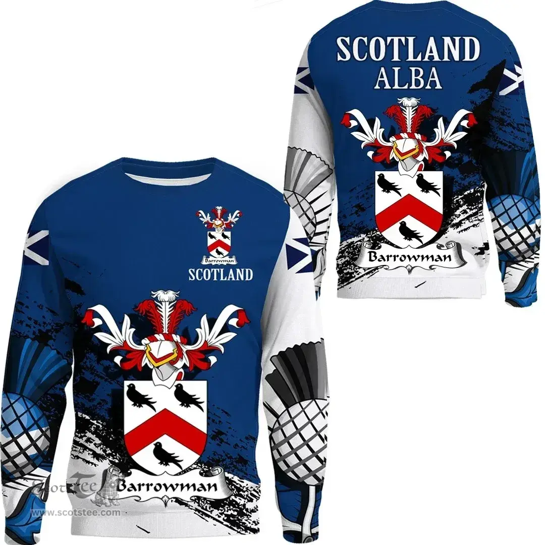 Scottish Barrowman Clan Scottish Family Crest Scotland Alba Thistle Sweatshirt