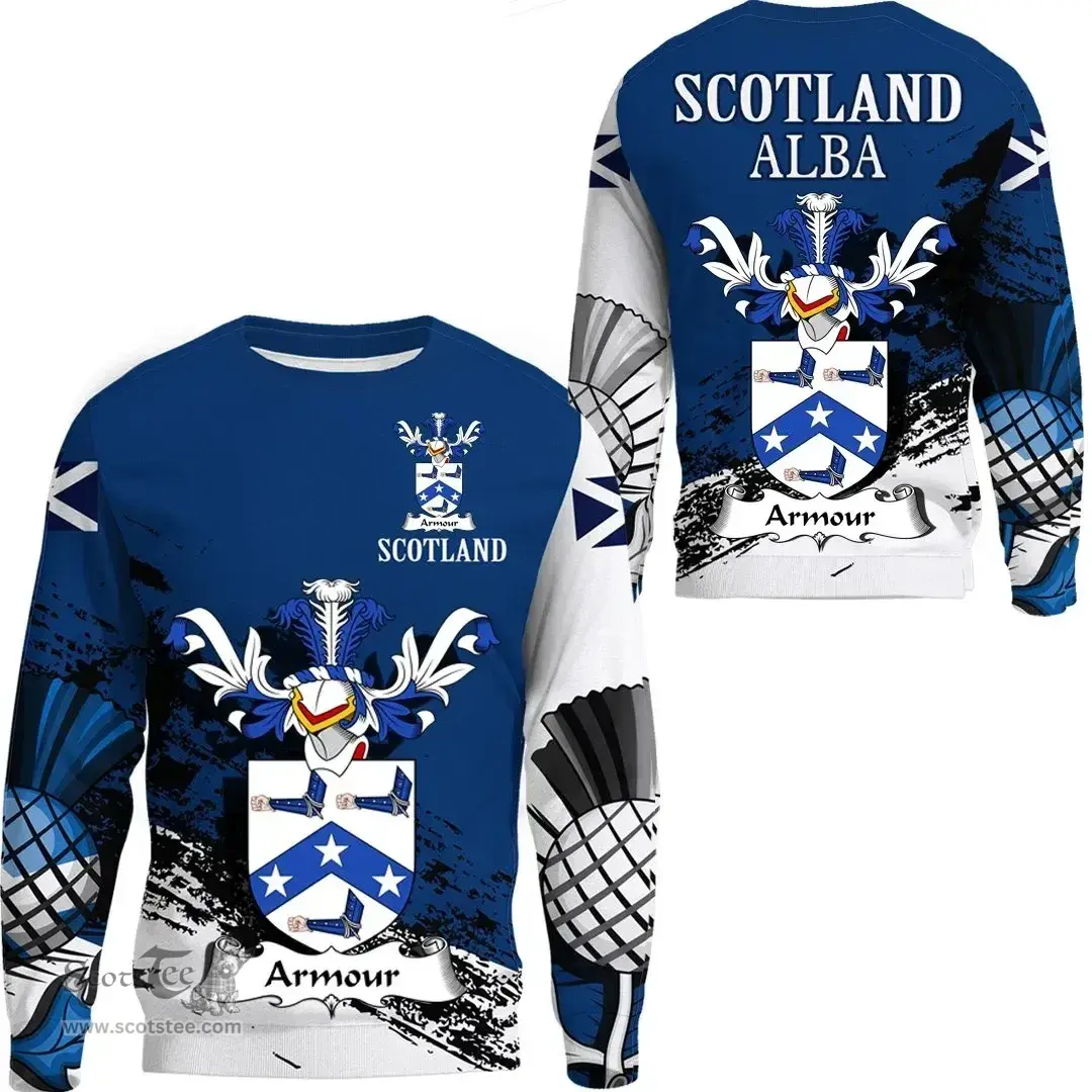 Scottish Armour Clan Scottish Family Crest Scotland Alba Thistle Sweatshirt