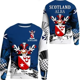 Scottish Allen Clan Scottish Family Crest Scotland Alba Thistle Sweatshirt