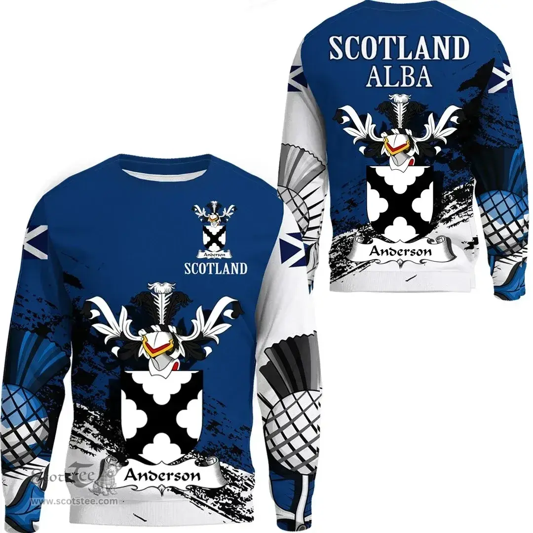 Scottish Anderson Clan Scottish Family Crest Scotland Alba Thistle Sweatshirt