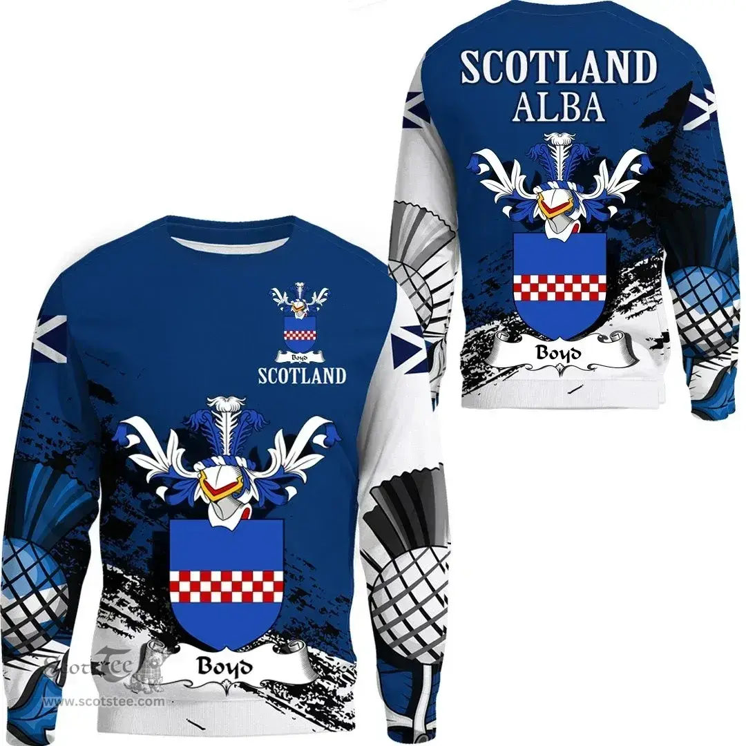 Scottish Boyd Clan Scottish Family Crest Scotland Alba Thistle Sweatshirt