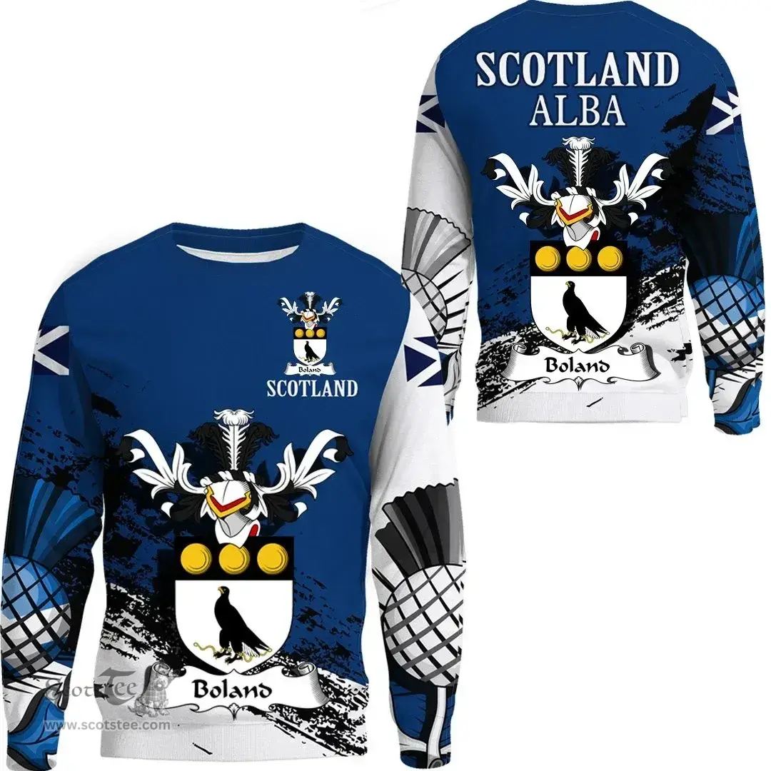Scottish Boland Clan Scottish Family Crest Scotland Alba Thistle Sweatshirt