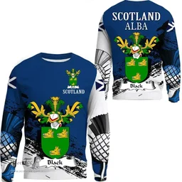 Scottish Black Clan Scottish Family Crest Scotland Alba Thistle Sweatshirt