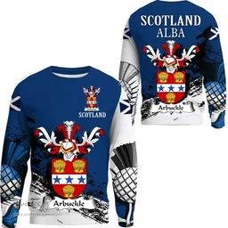 Scottish Arbuckle Clan Scottish Family Crest Scotland Alba Thistle Sweatshirt