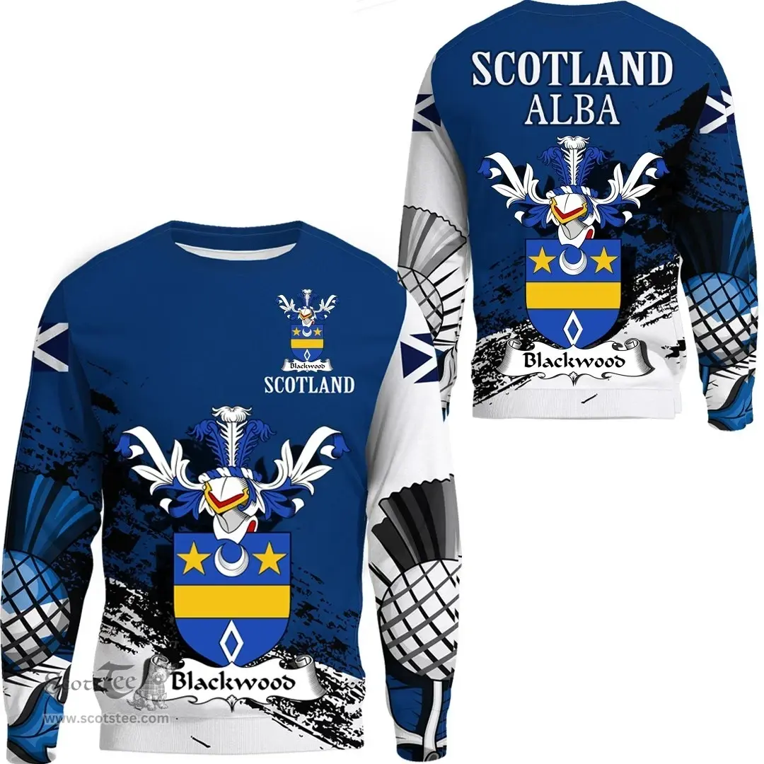 Scottish Blackwood Clan Scottish Family Crest Scotland Alba Thistle Sweatshirt