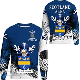 Scottish Blackwood Clan Scottish Family Crest Scotland Alba Thistle Sweatshirt