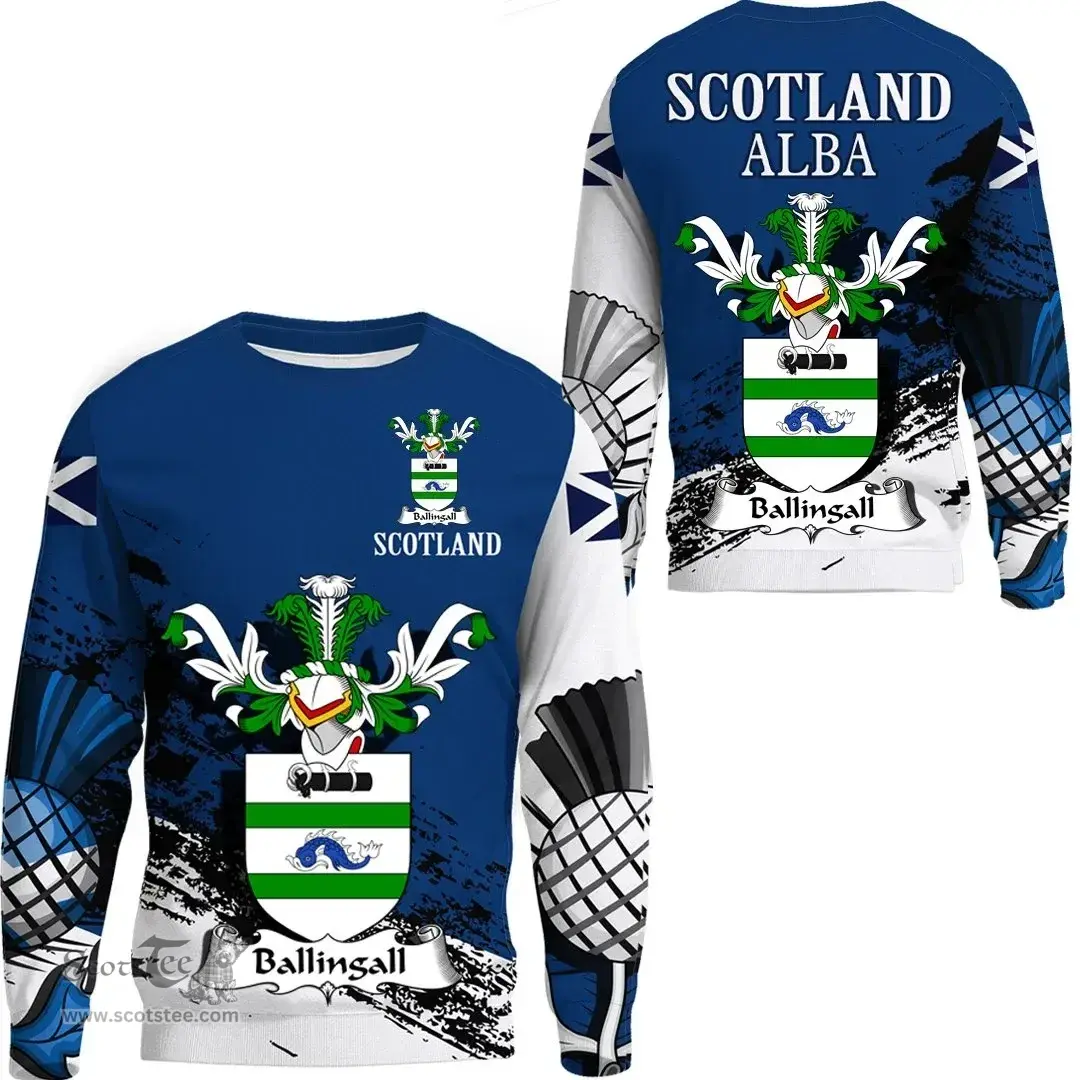Scottish Ballingall Clan Scottish Family Crest Scotland Alba Thistle Sweatshirt