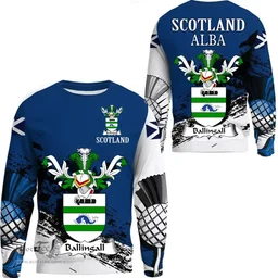 Scottish Ballingall Clan Scottish Family Crest Scotland Alba Thistle Sweatshirt