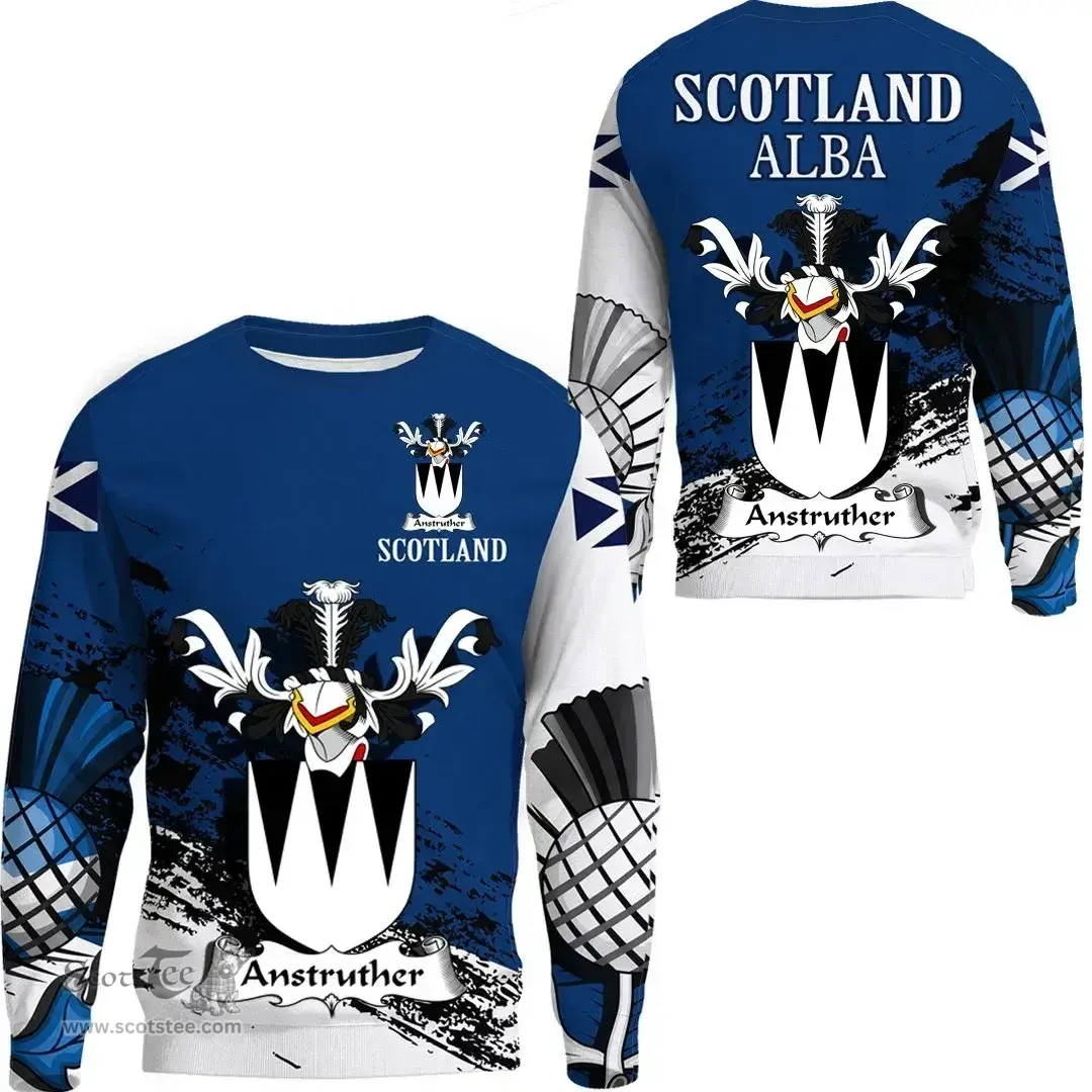 Scottish Anstruther Clan Scottish Family Crest Scotland Alba Thistle Sweatshirt
